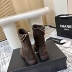 Chanel Suede Ankle Boots Brown - Image 6