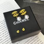Chanel Cc Faux Pearl Drop Earrings With Gold - Image 5
