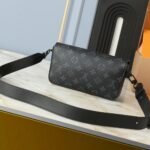 Louis Vuitton Montsouris Wearable Wallet Monogram Eclipse Canvas Black 22Cm M83567 - Image 4