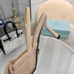 Prada Mesh Fabric Slingback Pumps In Beige - Image 6