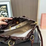 Miu Miu Side Ribbon 2Way Handbag Burgundy 33Cm - Image 9