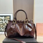 Miu Miu Side Ribbon 2Way Handbag Burgundy 33Cm - Image 7