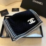 Chanel Muffler Cashmere In Black - Image 6