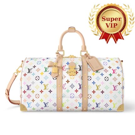 [Super Vip 1:1] Louis Vuitton X Murakami Keepall Bandoulière 45 White 45Cm M13742