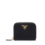 Prada Saffiano Leather Coin Purse Black Wallet 10Cm 1Mm268 Qwa F0002