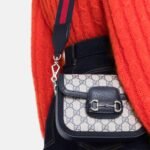 Gucci Horsebit 1955 Small Shoulder Bag GG Supreme Canvas Navy Blue 20cm 658574 96IWN 4076 - Image 7