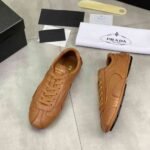 Prada Montecarlo Re Edition 2005 Antiqued Nappa Leather Sneakers Caramel 4E1165 EFX F098L F G000 - Image 4