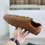 Prada Montecarlo Re Edition 2005 Antiqued Nappa Leather Sneakers Caramel 4E1165 EFX F098L F G000 - Image 6