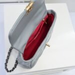 Chanel 19 Flap Bag Shiny Gold And Silver Tone Light Blue 26Cm - Image 8