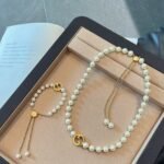 Gucci Interlocking Pearl Necklace Gold 839031 JCF27 8062 - Image 9