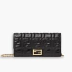 Fendi Baguette Continental Wallet With Chain Black 19Cm 8M0365AAJDF0KUR
