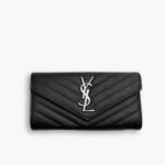 Saint Laurent Cassandra Large Flap Wallet Black 19 cm