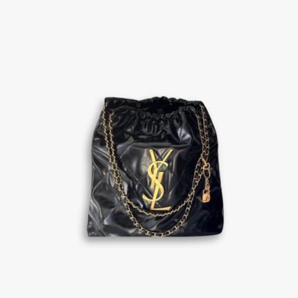 Saint Laurent Bucket Bag And Gold Tone Metal Black 39Cm