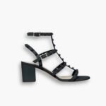 Valentino Garavani Rockstud Leather Sandals Black