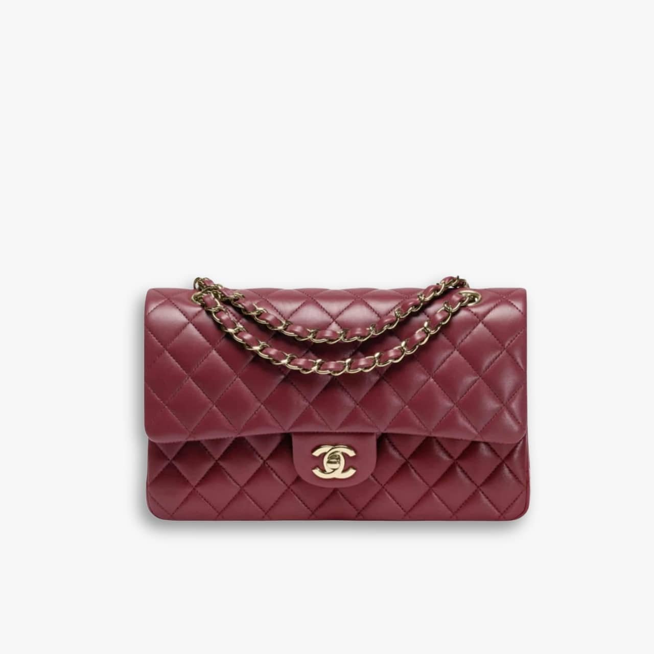 ELEGOUS-Product-Image-35.jpg Chanel Classic 11.12 Handbag Gold Tone Metal Burgundy 25Cm A01112 Y04059 NZV44 - Image 1
