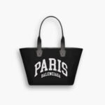 Balenciaga Canvas Cities Paris Tote Bag Black 30cm