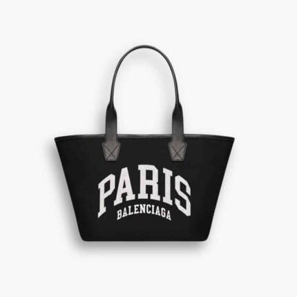 Balenciaga Canvas Cities Paris Tote Bag Black 30cm