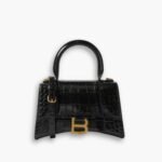 Balenciaga Croc Hourglass Bag Black 23cm