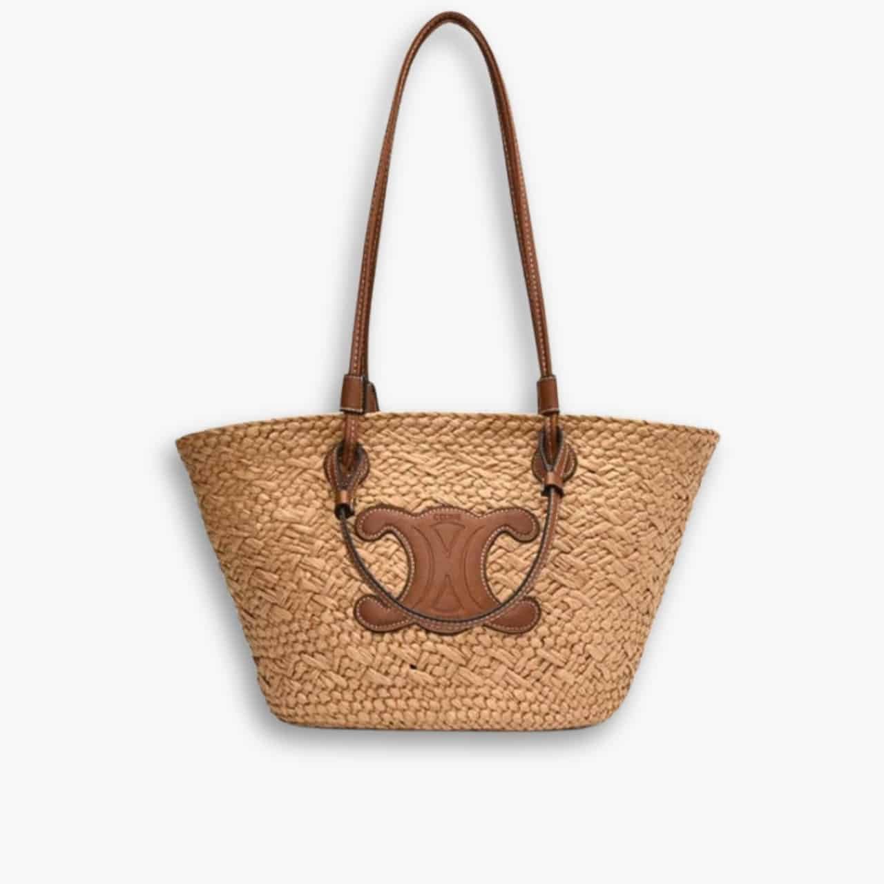 ELG_CLB1013.jpg Celine Triomphe Panier Raffia Tan 31cm - Image 1