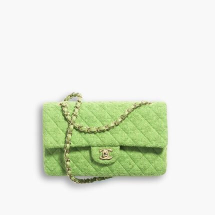 Chanel Classic Handbag Green 20cm A01112 B17081 NY822