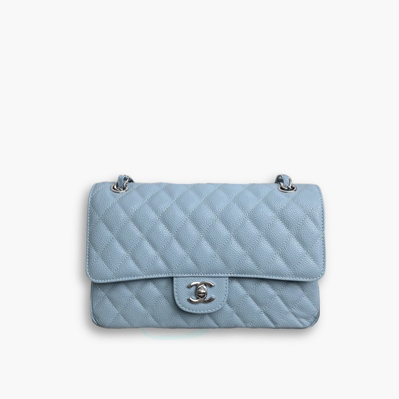 ELG_CNB1007-1.jpg Chanel Classic Double Flap Bag Light Blue 25cm - Image 1