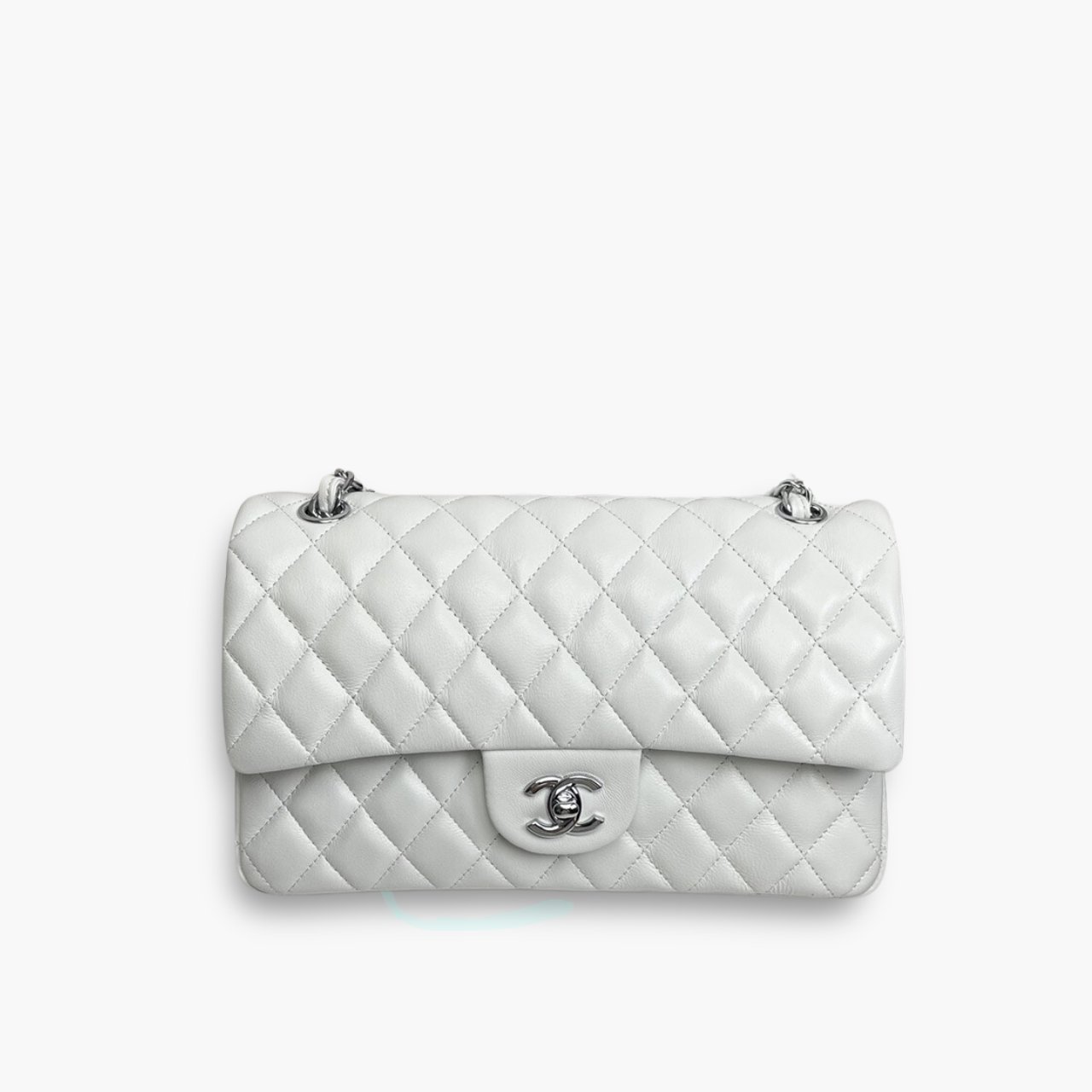 ELG_CNB1009.jpg Chanel Classic Double Flap Bag White 25cm - Image 1