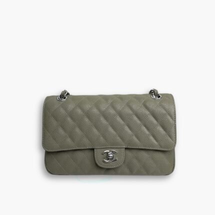 Chanel Classic Double Flap Bag Moss Green 25cm