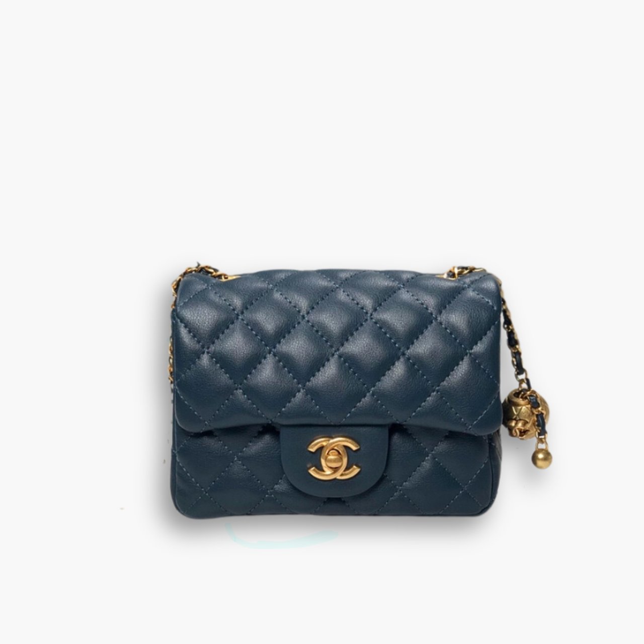 ELG_CNB1017-3.jpg Chanel Mini Square Classic Handbag Dark Blue 17cm - Image 1