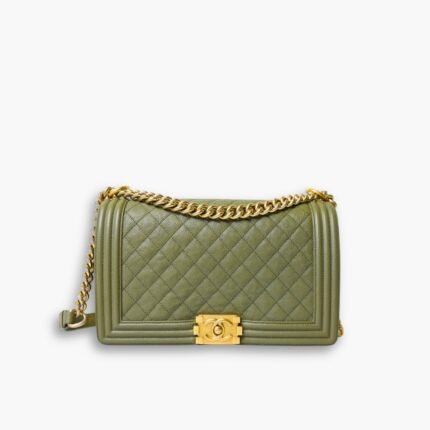 Chanel Medium Boy Bag Olive 25cm