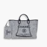 Chanel Large Deauville Tote Bag Bicolor Gray 40cm