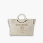 Chanel Deauville Large Tote Shopping Bag White 38cm
