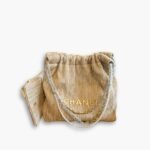 Chanel 22 Straw Gold Tone Metal Bag 35cm