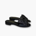 Chanel Bow Embellished Slides In Black