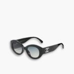 Chanel Oval Sunglasses Acetate and Nylon Black