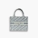 Dior Small Book Tote Oblique Embroidery Grey 26cm