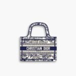 Dior Mini Dior Book Tote Blue Toile de Jouy Embroidery 23cm