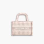 Dior Mini Book Tote Houndstooth Pink 23cm