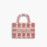 Dior Mini Book Tote D Stripes Pink 23cm
