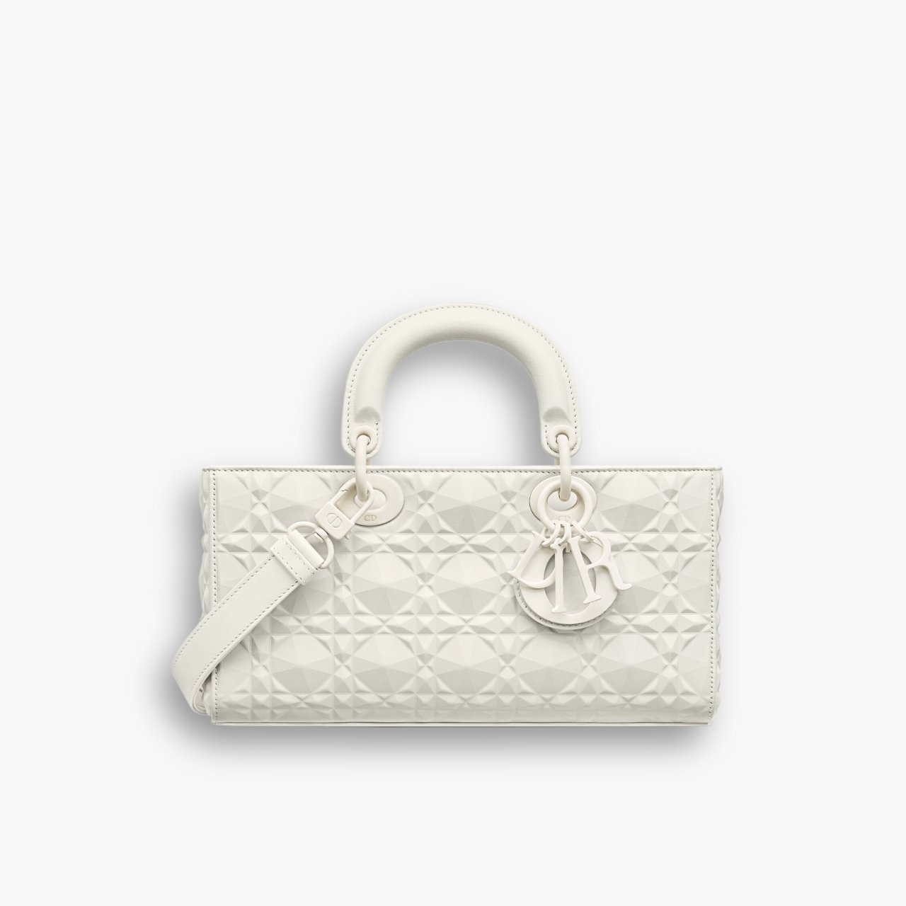 ELG_DRB1041-1.jpg Dior Medium D Joy Bag Diamond Motif White 26cm M0540INEA M030 - Image 1