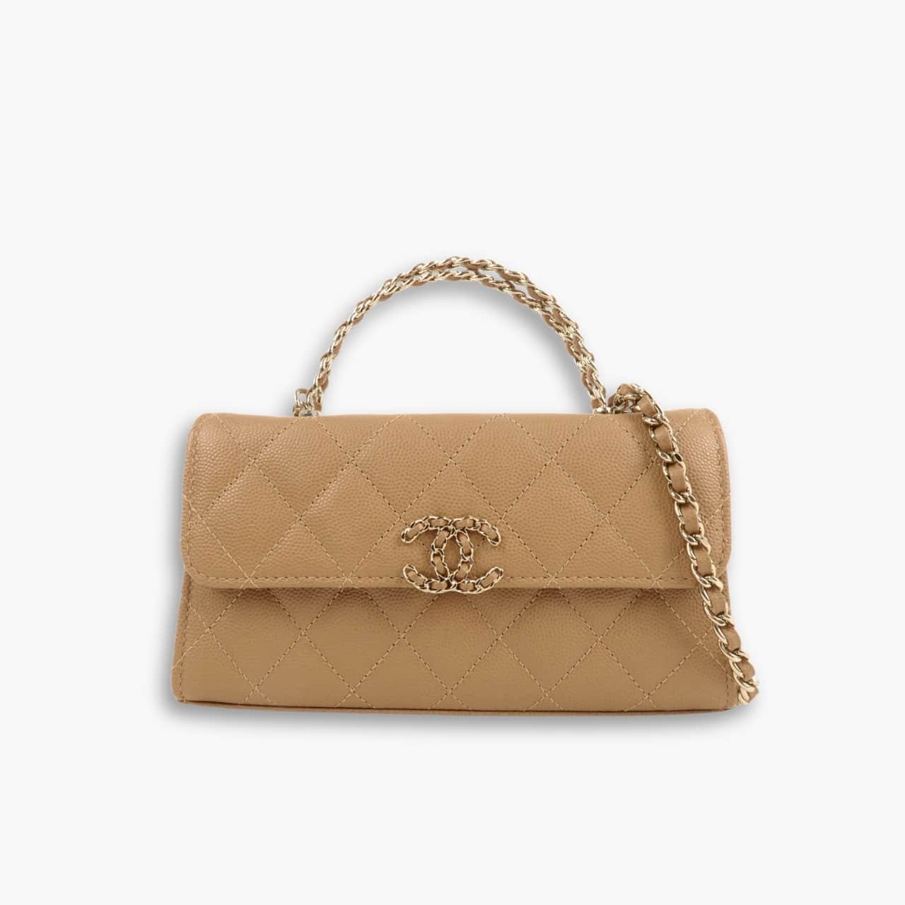 ELG_DRB1066-1-4.jpg Chanel Kelly Shoulder Bag Beige 18cm AP3238 - Image 1