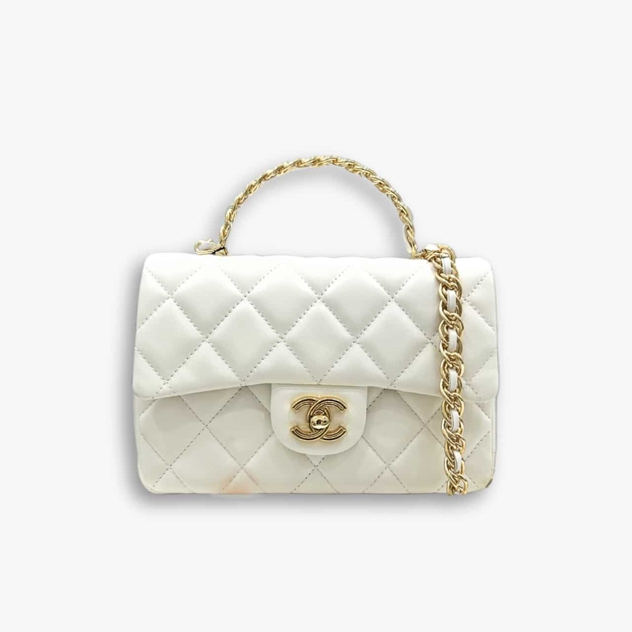 ELG_DRB1066-1-5.jpg Chanel Small Flap Bag With Top Handle White 21cm AS4023 B10719 10601 - Image 1