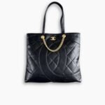 Chanel CC Caviar Shopping Bag Black 37cm