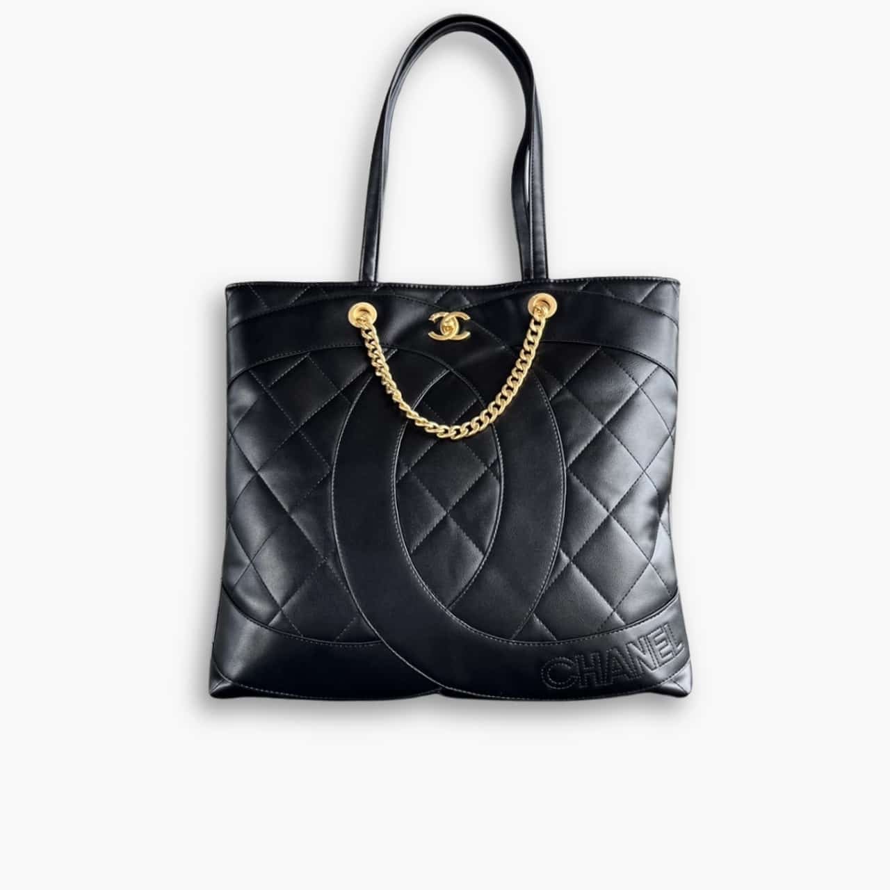 ELG_DRB1066-12.jpg Chanel CC Caviar Shopping Bag Black 37cm - Image 1