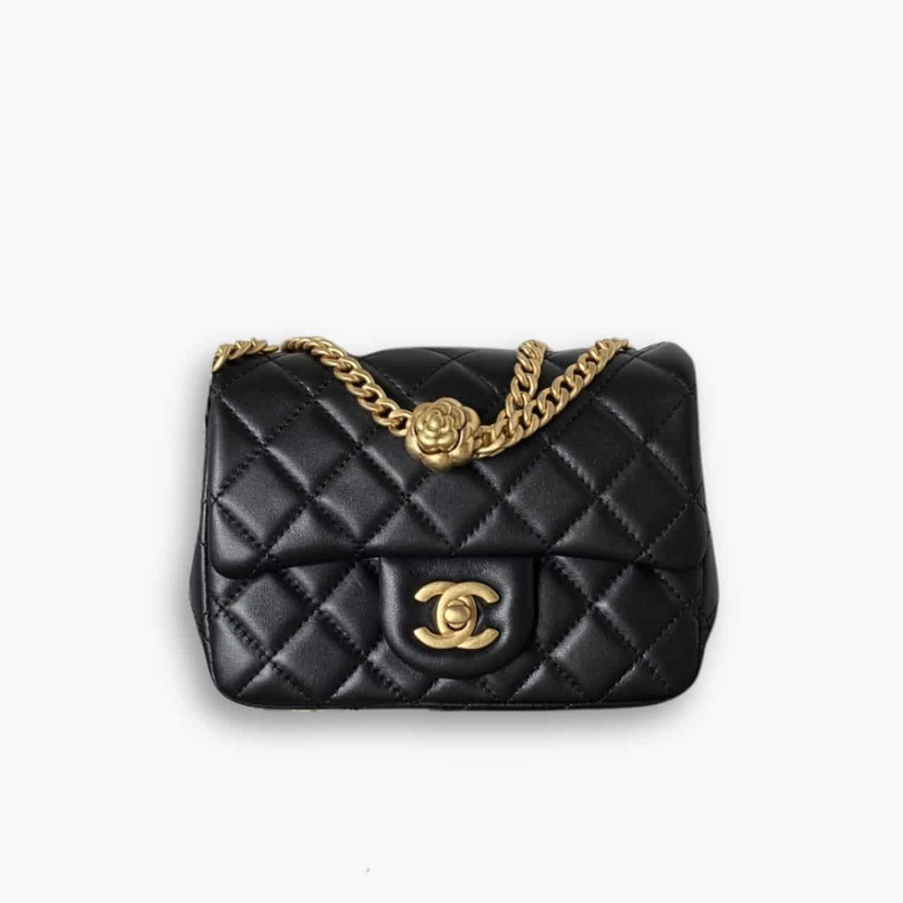 ELG_DRB1066-8-1.jpg Chanel 23S Mini Flap Bag Camellia Black 18cm - Image 1