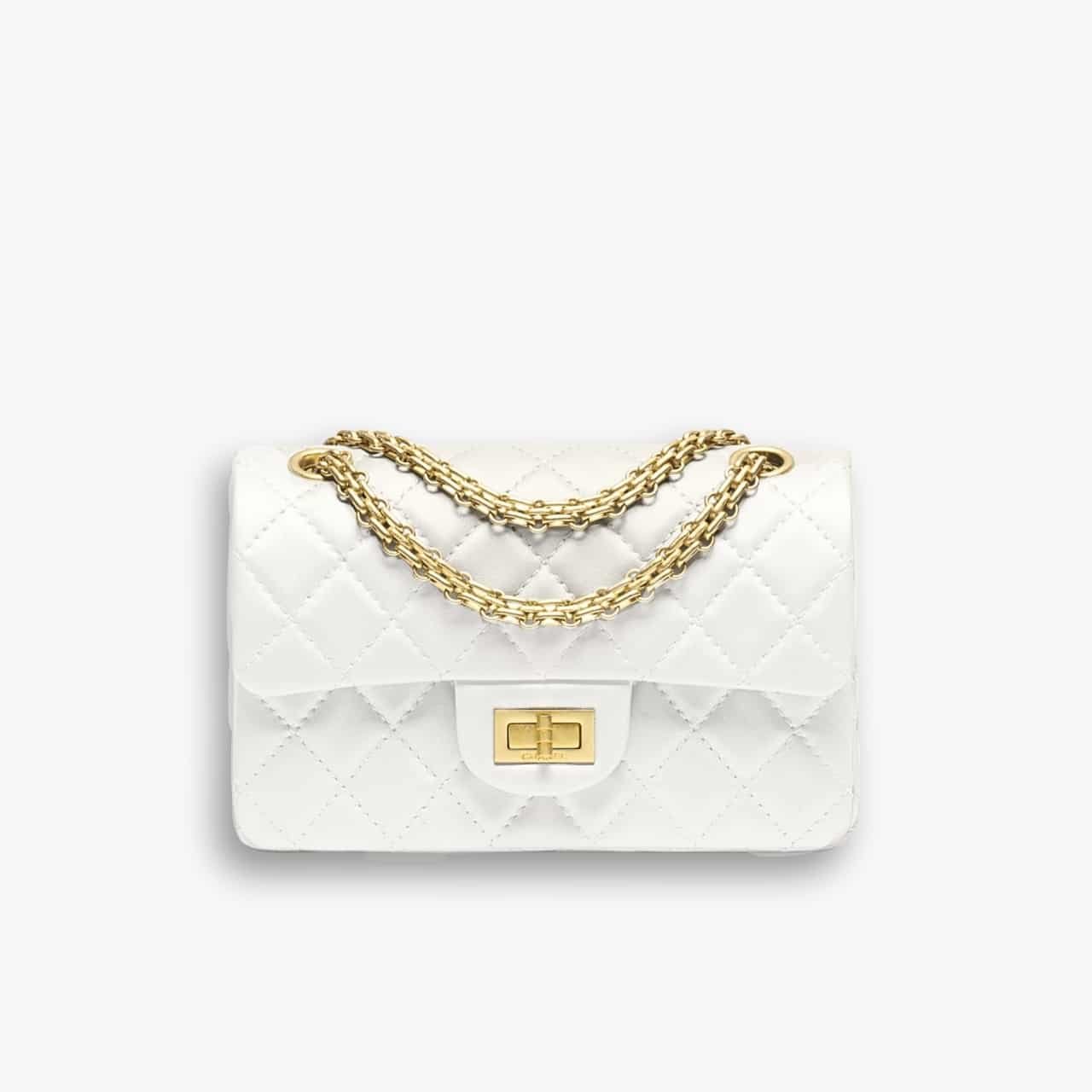 ELG_DRB1066-9.jpg Chanel Mini 2.55 Handbag White 20cm - Image 1