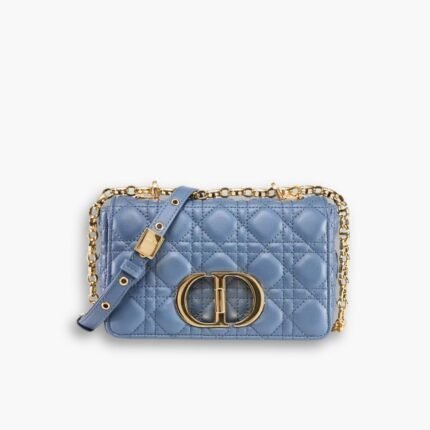 Dior Small Dior Caro Bag Blue 20cm