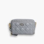 Dior Caro Double Pouch Supple Calfskin Cloudy Gray 19cm