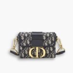 Dior 30 Montaigne Mini Canvas Oblique Blue 17cm