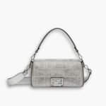Fendi Baguette Bag Silver Crystal 25cm