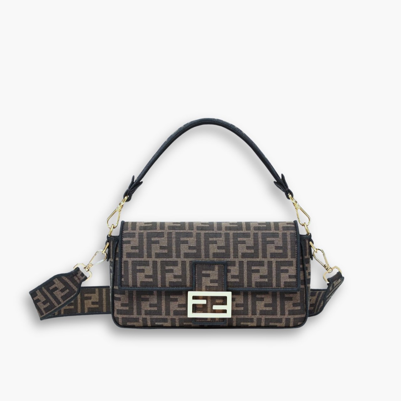 ELG_FDB1018-1.jpg Fendi Baguette Jacquard FF Fabric Bag 26cm 8BR600A6V5F17U4 - Image 1